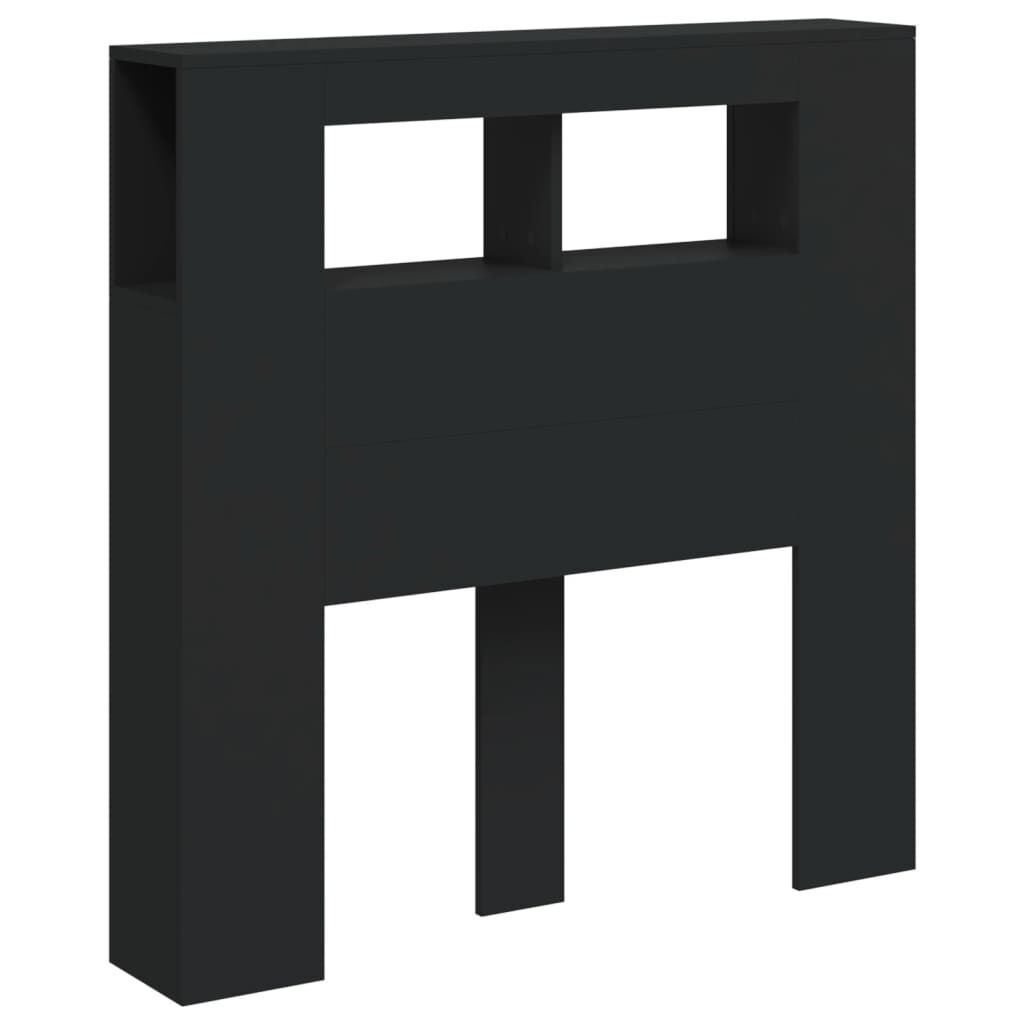 LED Headboard Black 100 cm Engineered Wood Price