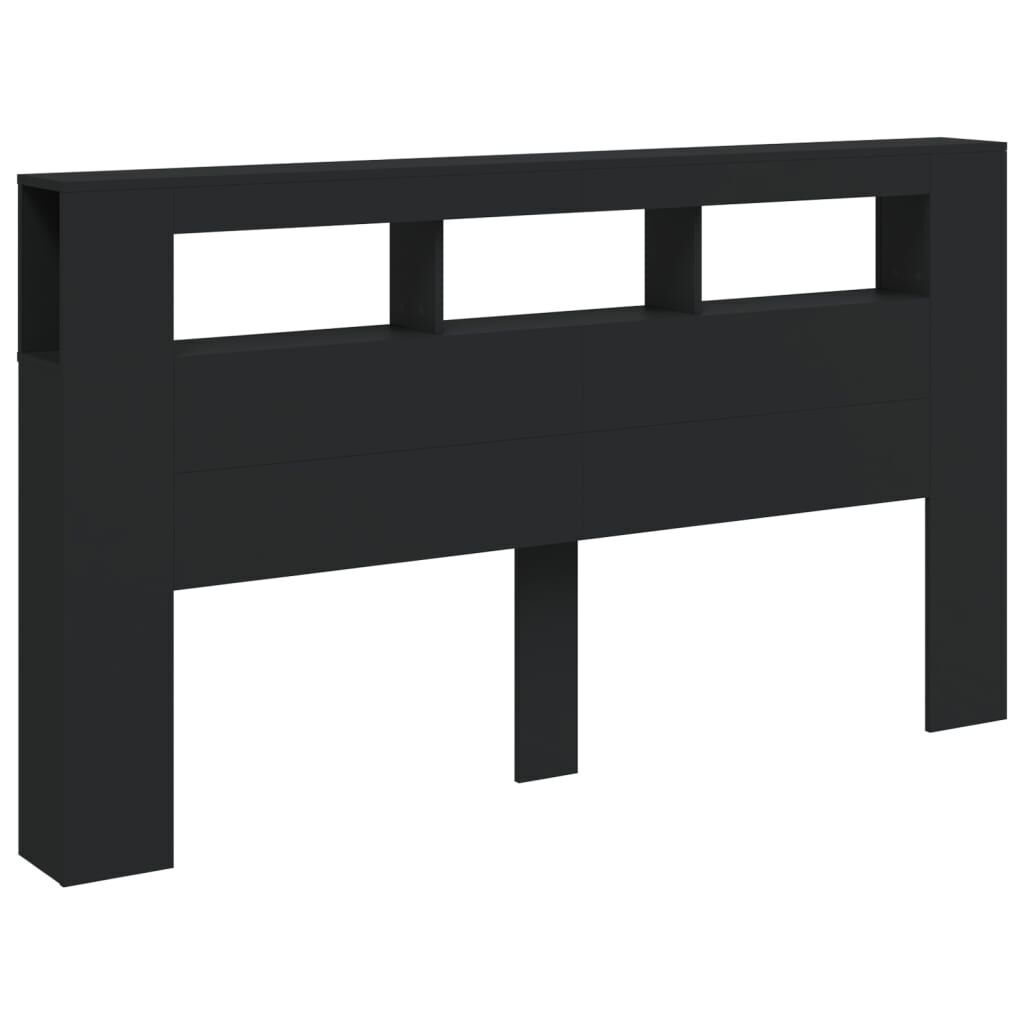LED Headboard Black 180x18.5x103.5 cm Engineered Wood Price