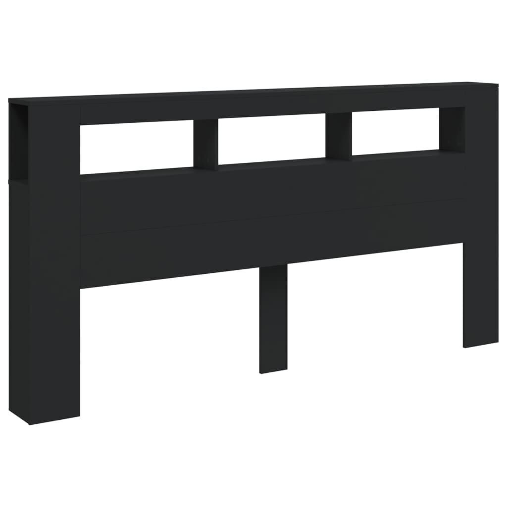 LED Headboard Black 200 cm Engineered Wood Price