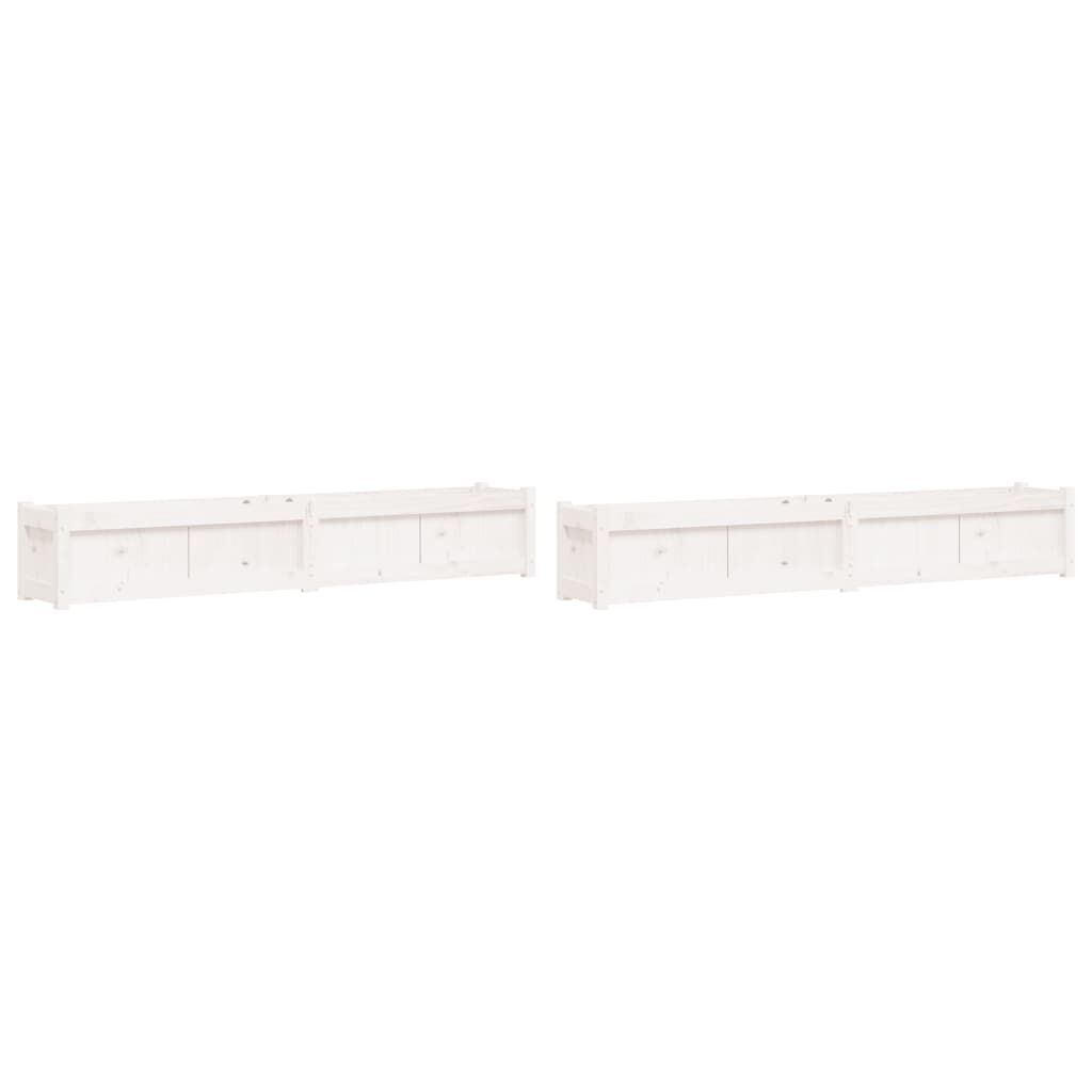 Garden Planters 2 pcs White Solid Wood Pine Price