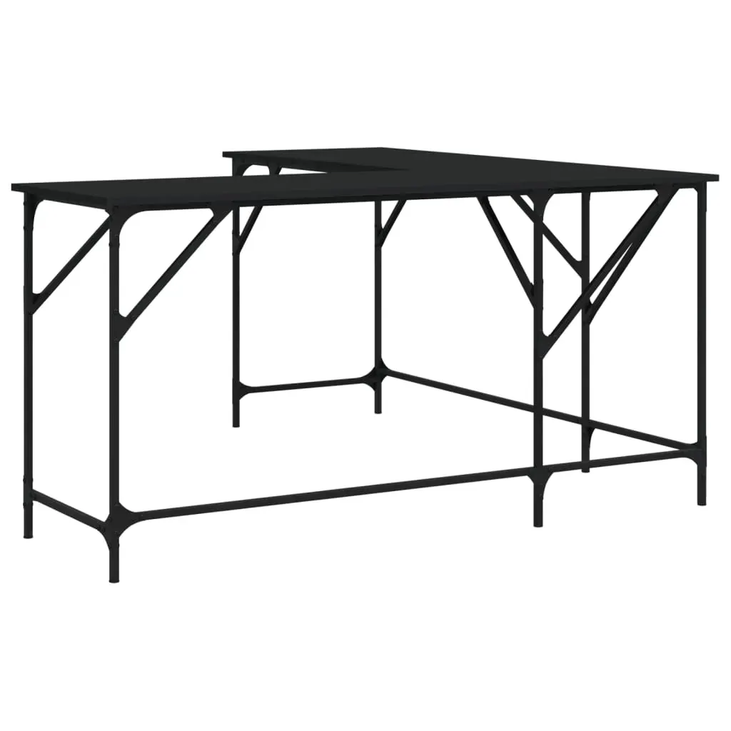 Desk Black 149x149x75 cm Engineered Wood Price