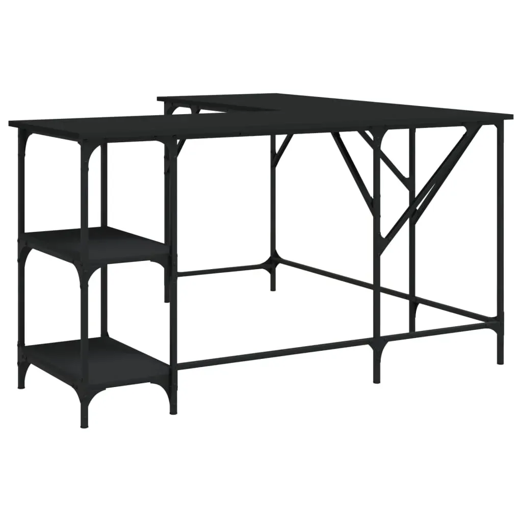 Desk Black 139x139x75 cm Engineered Wood Price
