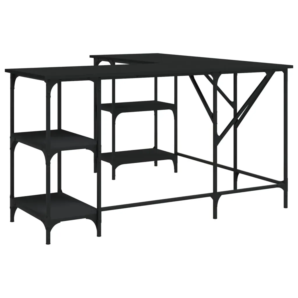 Desk Black 139x139x75 cm Engineered Wood Price