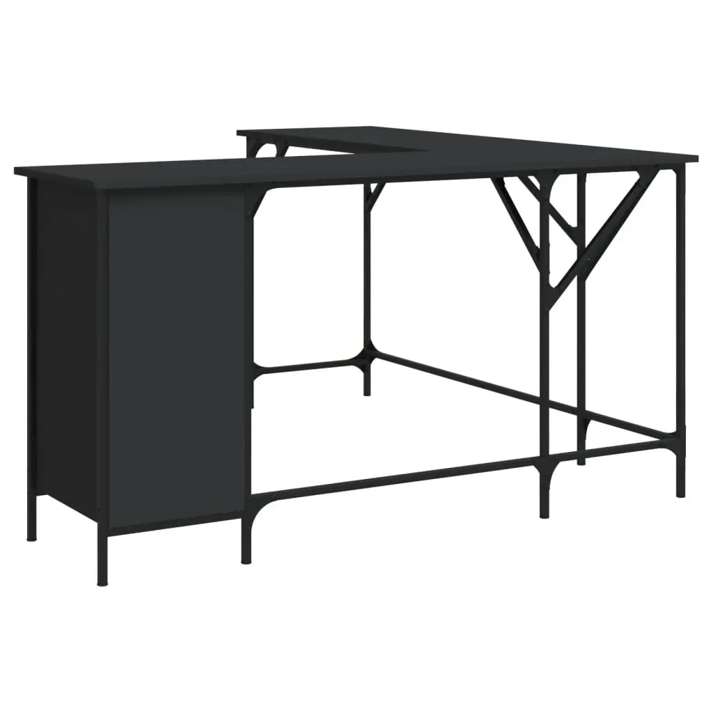 Desk Black 141x141x75 cm Engineered Wood Price