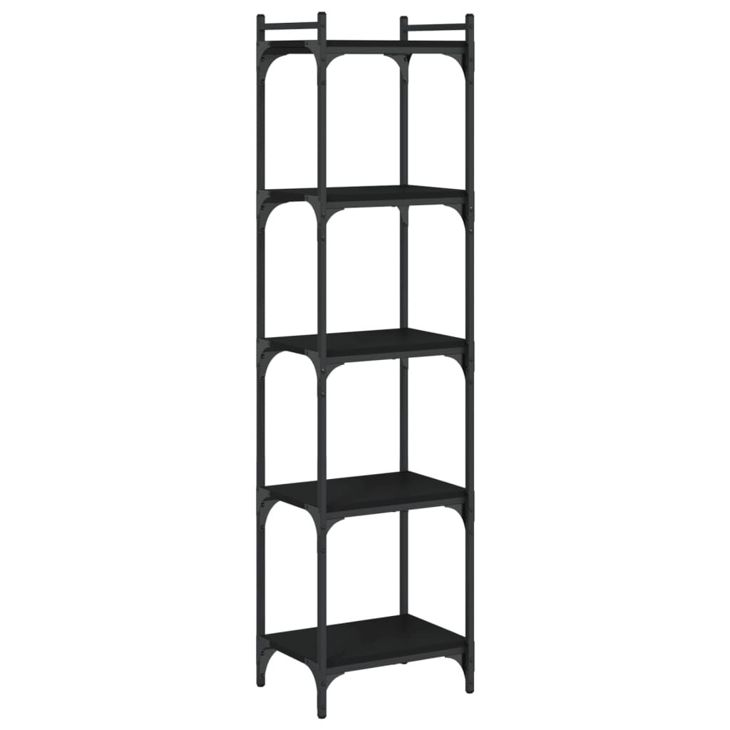 Bookcase 5-Tier Black 40x30x154 cm Engineered Wood Price