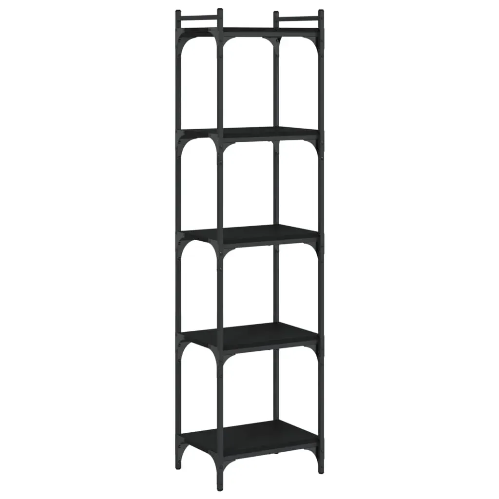 Bookcase 5-Tier Black 40x30x154 cm Engineered Wood Price