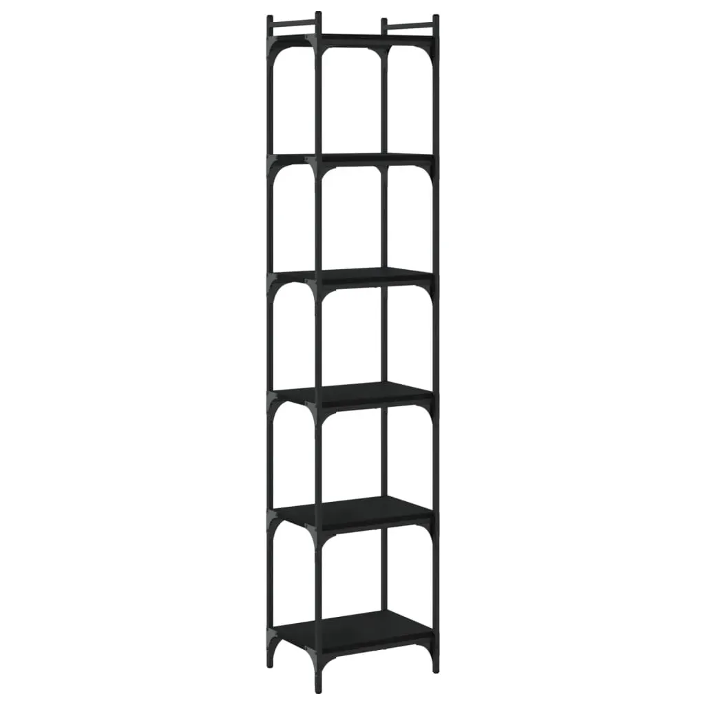 Bookcase 6-Tier Black 40x30x188 cm Engineered Wood Price