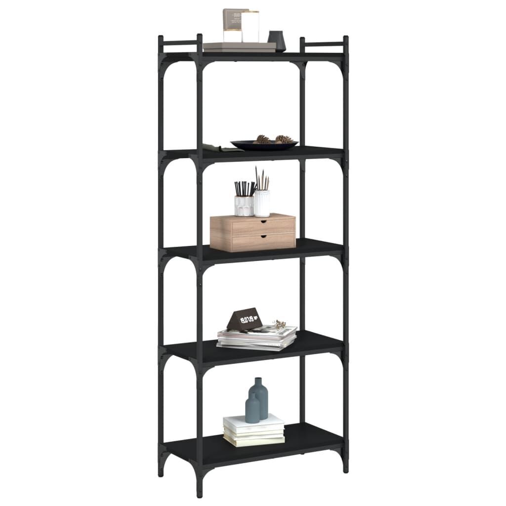 Bookcase 5-Tier Black 60x30x154 cm Engineered Wood Price