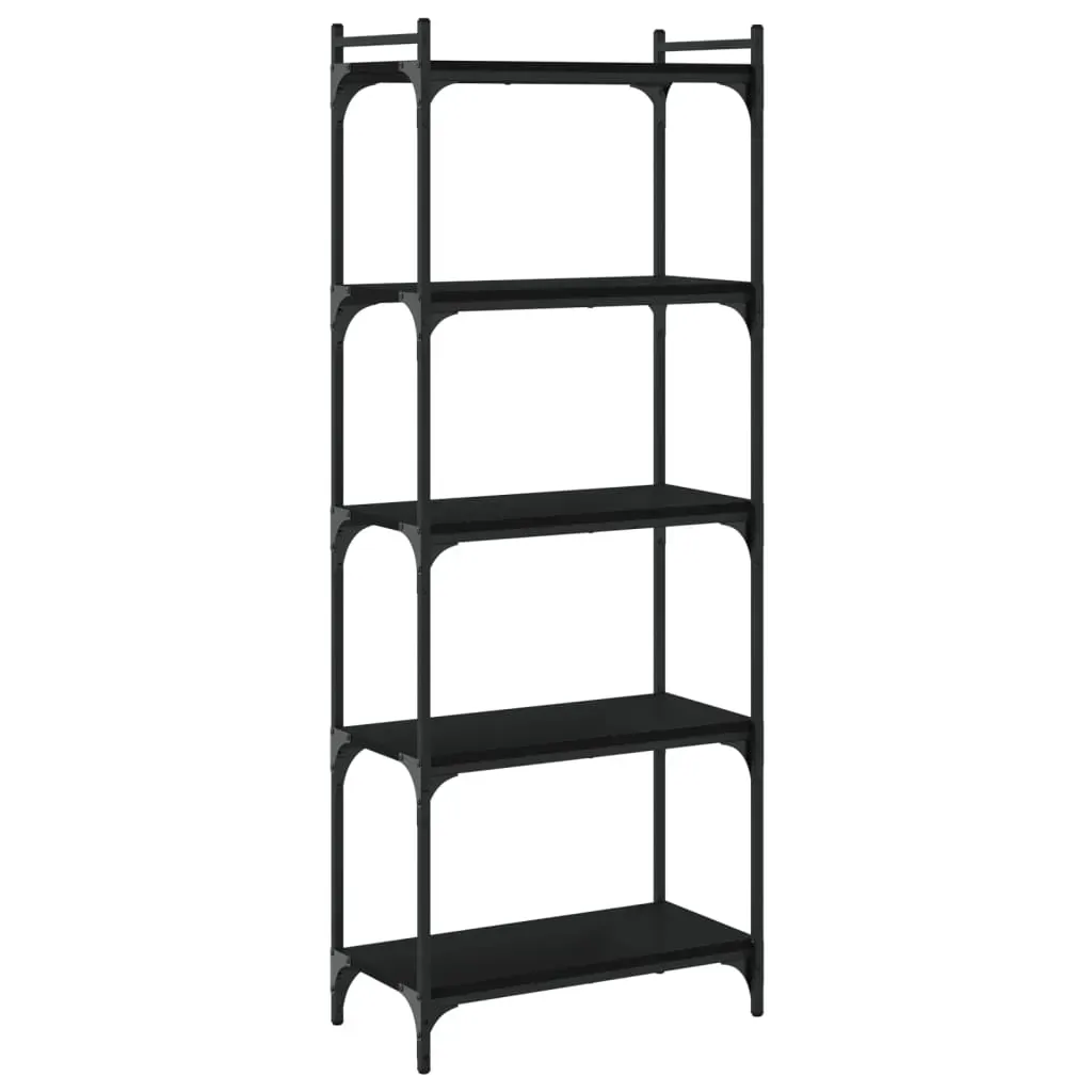 Bookcase 5-Tier Black 60x30x154 cm Engineered Wood Price