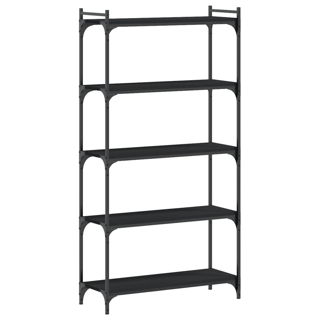 Bookcase 5-Tier Black 80x30x154 cm Engineered Wood Price
