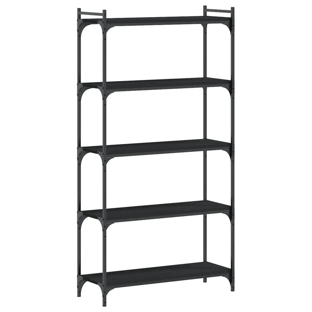 Bookcase 5-Tier Black 80x30x154 cm Engineered Wood Price