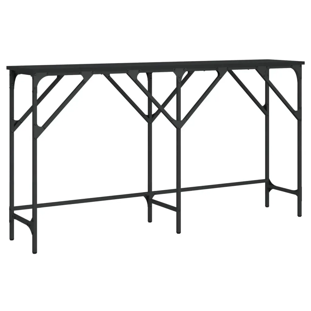 Console Table Black 140x29x75 cm Engineered Wood Price