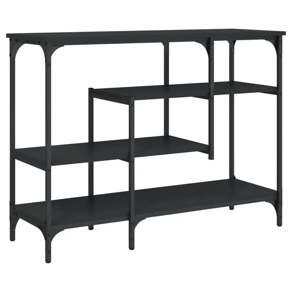 Console Table with Shelves Black 100x35x75 cm Price