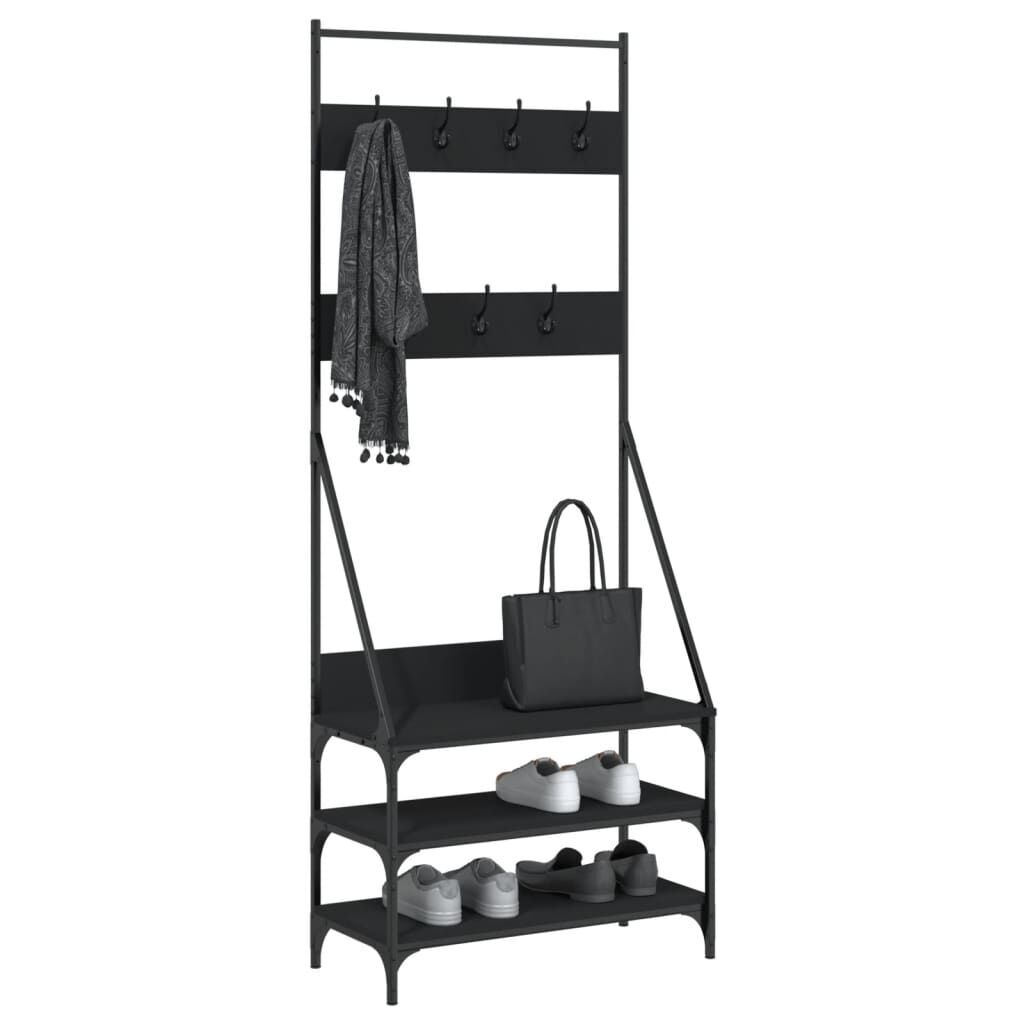 Clothes Rack with Shoe Storage Black 72x34x184 cm Price