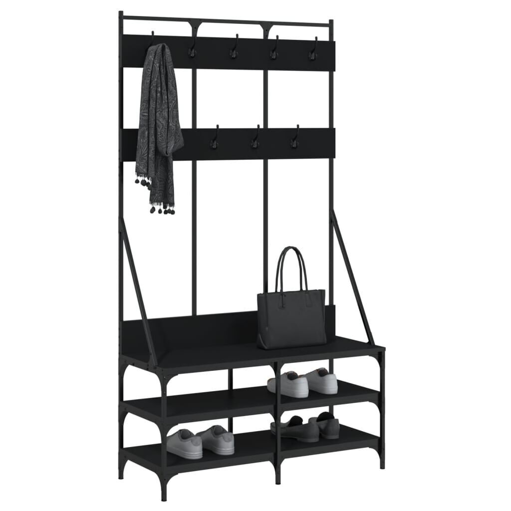 Clothes Rack with Shoe Storage Black 100x40x184 cm Price