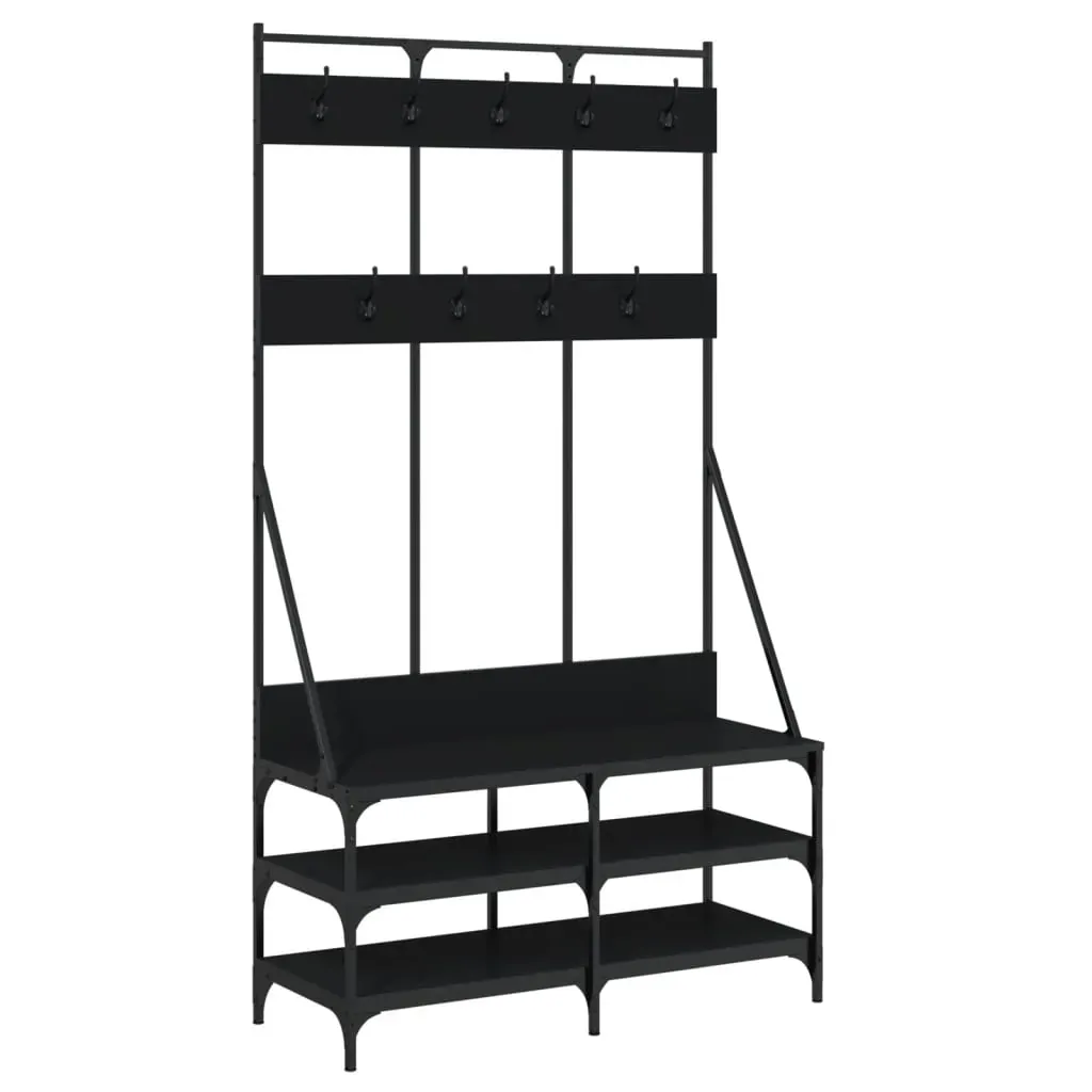 Clothes Rack with Shoe Storage Black 100x40x184 cm Price