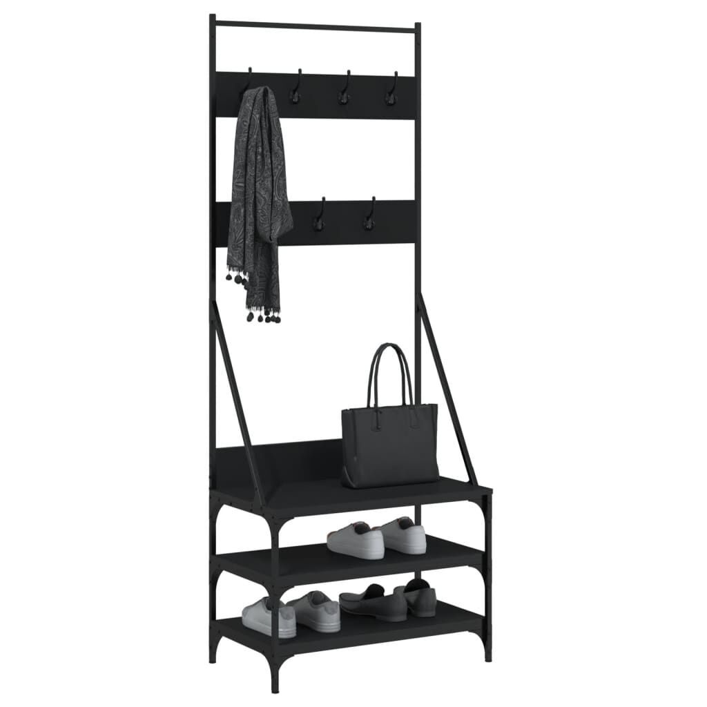 Clothes Rack with Shoe Storage Black 70x40x184 cm Price