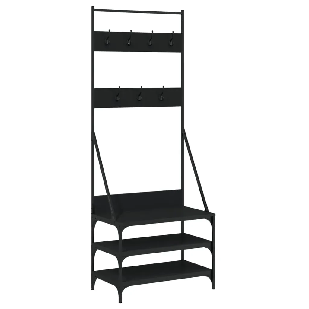 Clothes Rack with Shoe Storage Black 70x40x184 cm Price