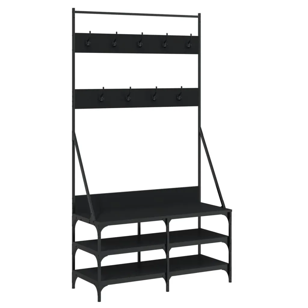 Clothes Rack with Shoe Storage Black 100x40x184 cm Price