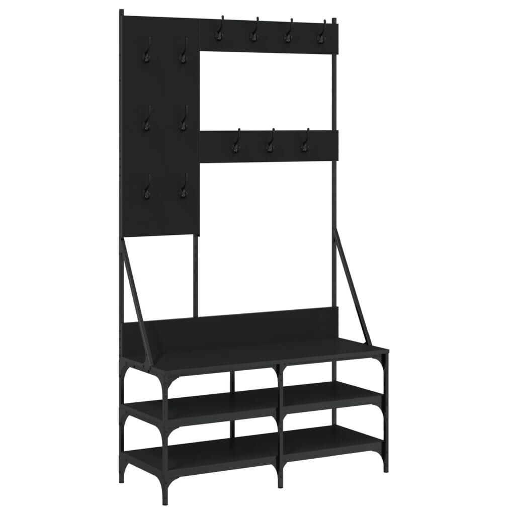 Clothes Rack with Shoe Storage Black 100x40x184 cm Price