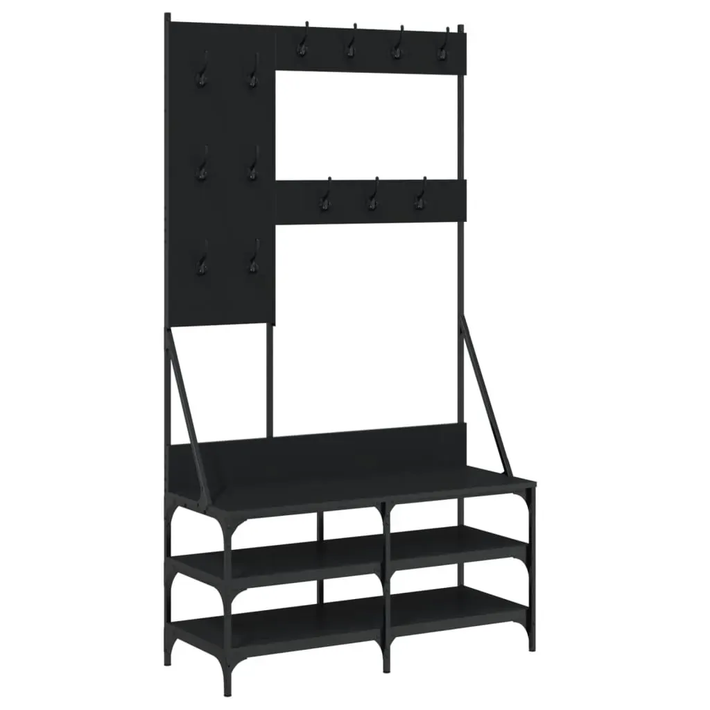 Clothes Rack with Shoe Storage Black 100x40x184 cm Price