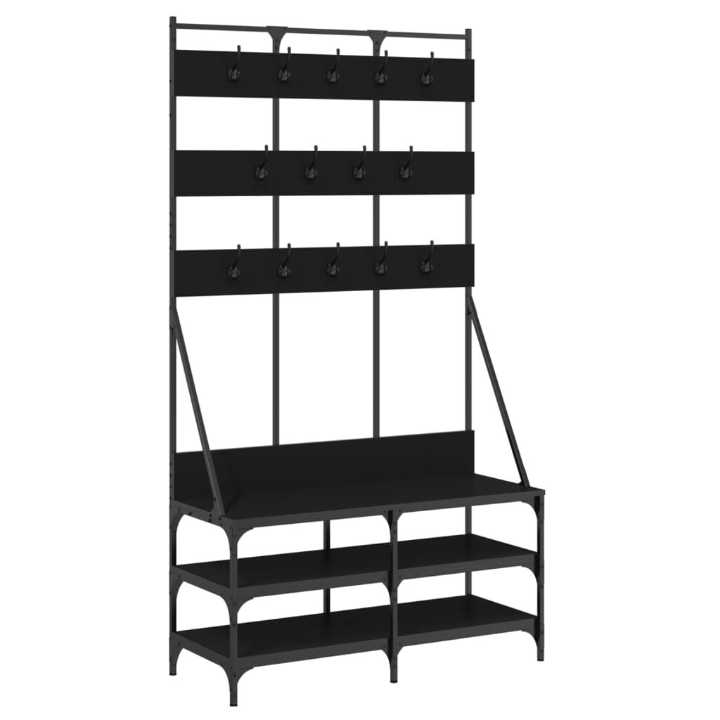 Clothes Rack with Shoe Storage Black 100x40x184 cm Price
