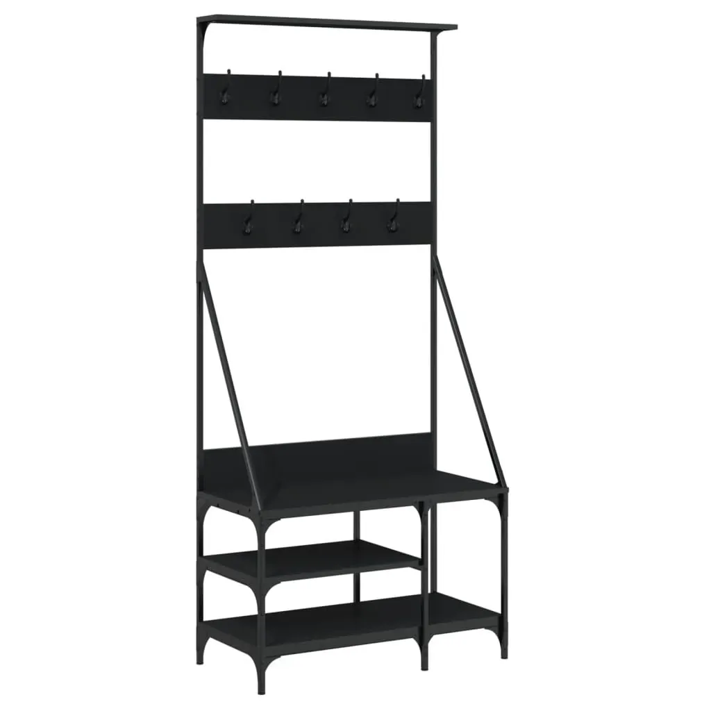 Clothes Rack with Shoe Storage Black 80x40x184 cm Price