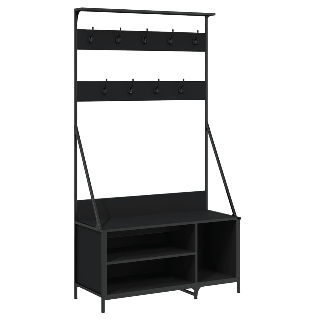 Clothes Rack with Shoe Storage Black 100x41x184 cm Price