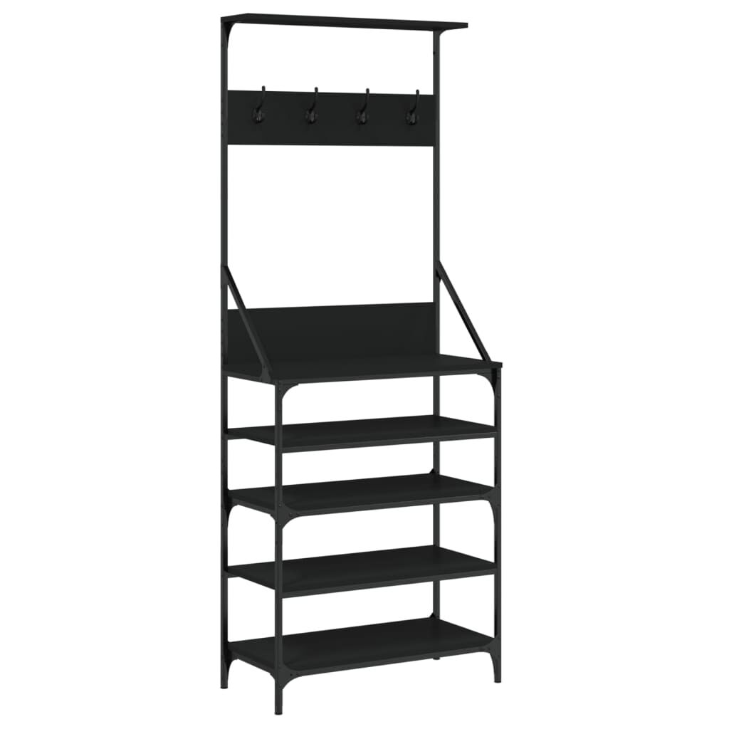 Clothes Rack with Shoe Storage Black 70x34x184 cm Price