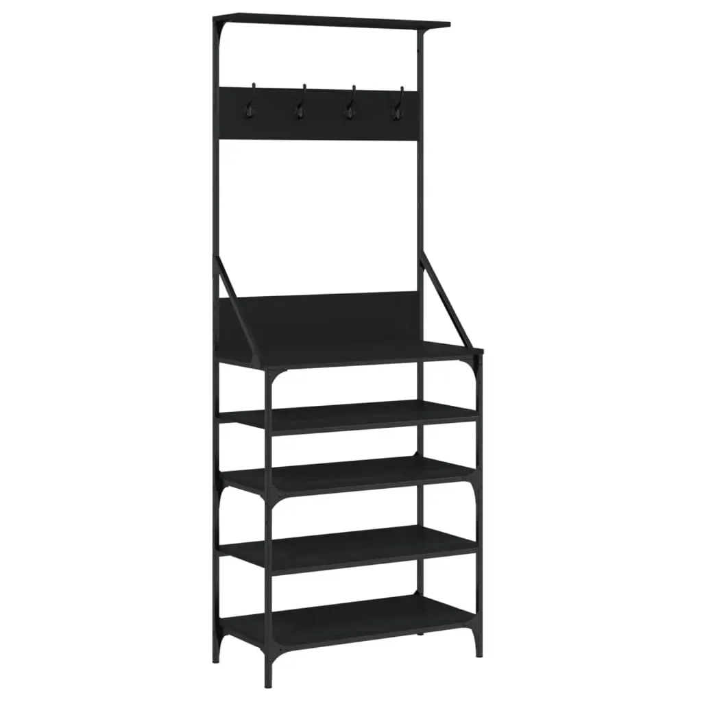 Clothes Rack with Shoe Storage Black 70x34x184 cm Price