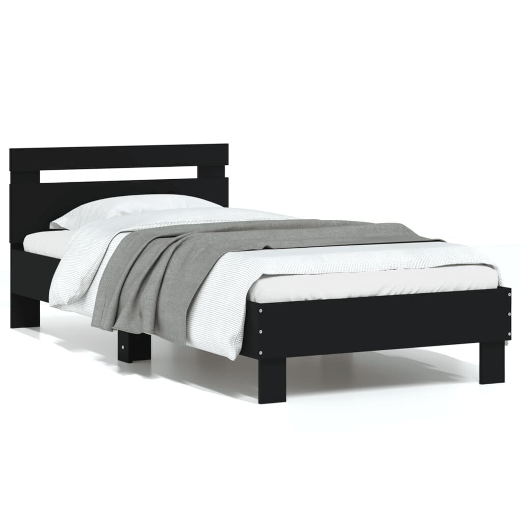 Bed Frame without Mattress with Headboard Black 90x190 cm Price