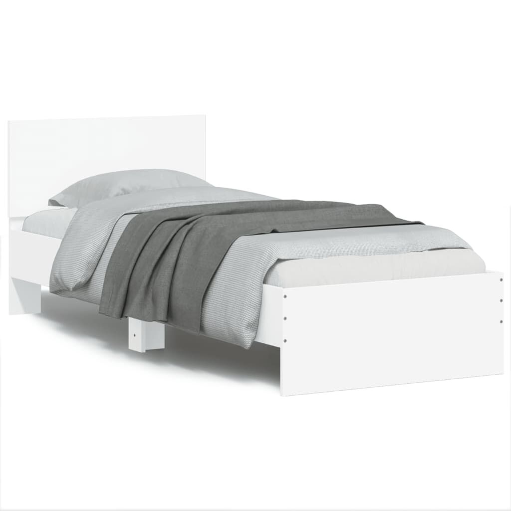Bed Frame without Mattress with Headboard White 90x190 cm Price
