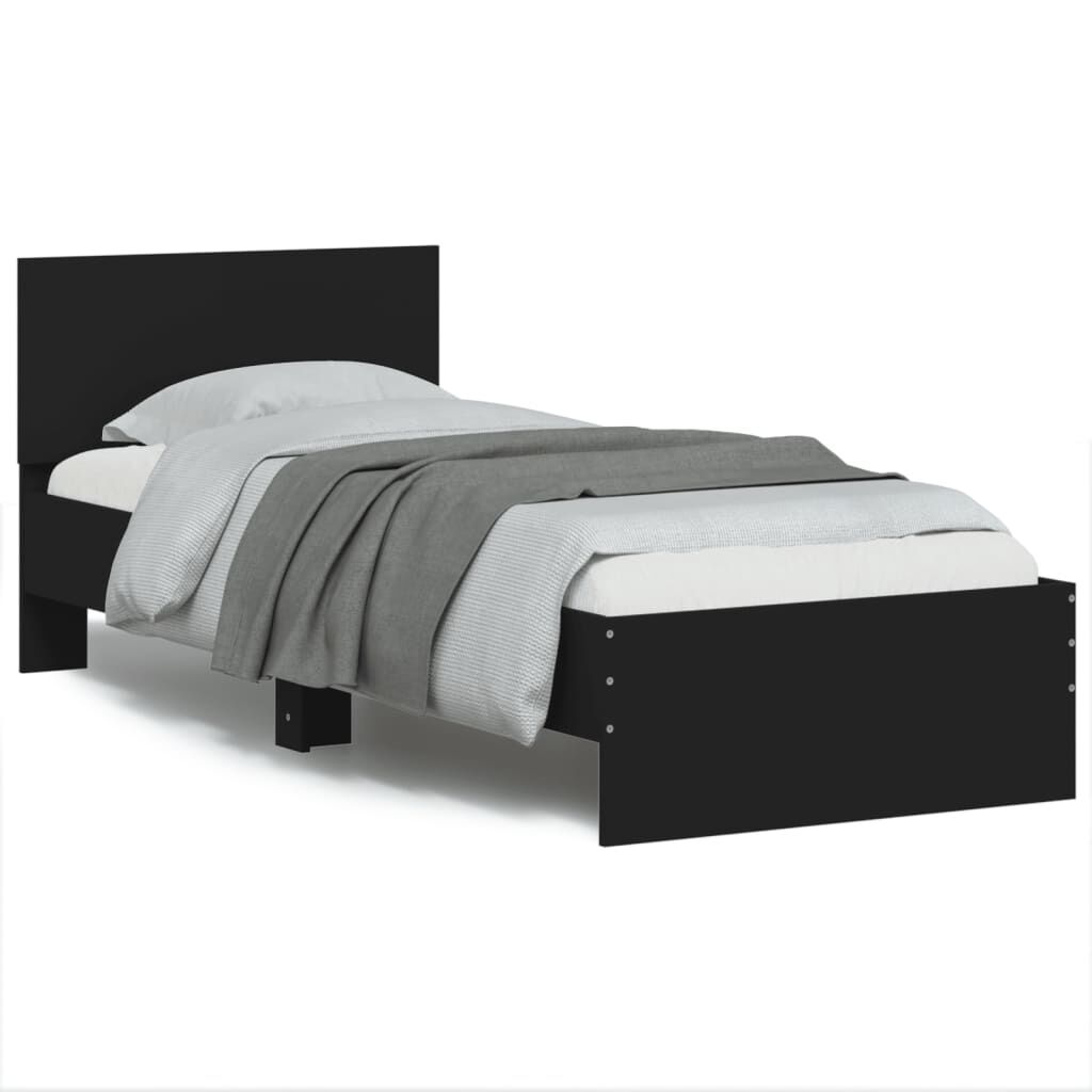 Bed Frame without Mattress with Headboard Black 90x190 cm Price