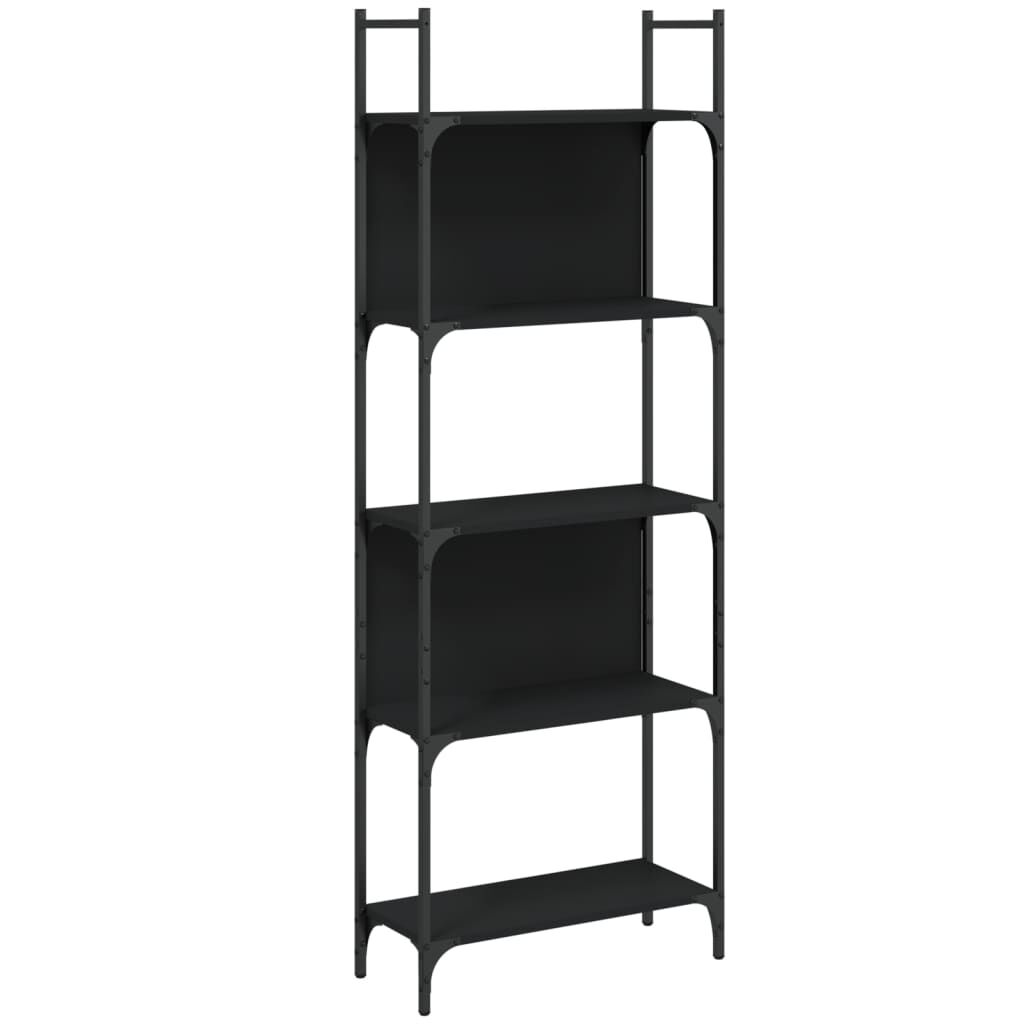 Bookshelf 5-Tier Black 60.5x24x166.5 cm Engineered Wood Price