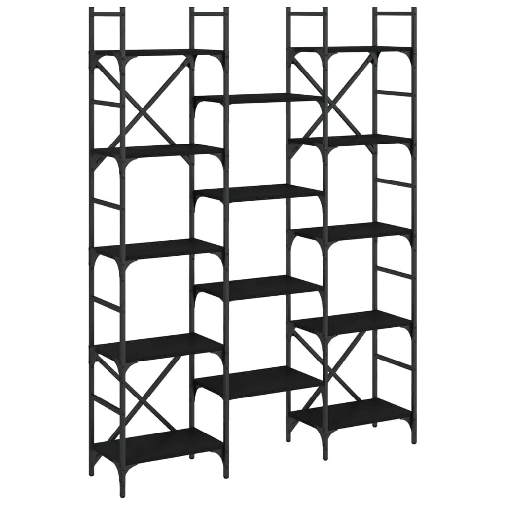 Bookshelf Black 127.5x28.5x172.5 cm Engineered Wood Price