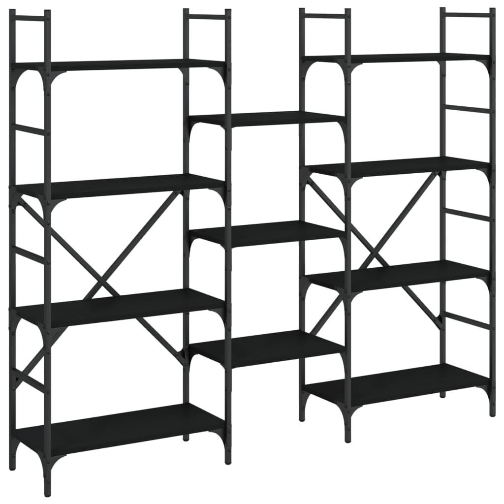 Bookshelf Black 160x28.5x136.5 cm Engineered Wood Price
