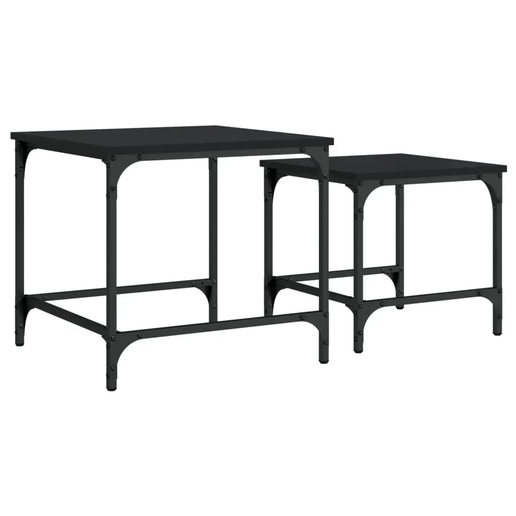 Nesting Coffee Tables 2 pcs Black Engineered Wood Price