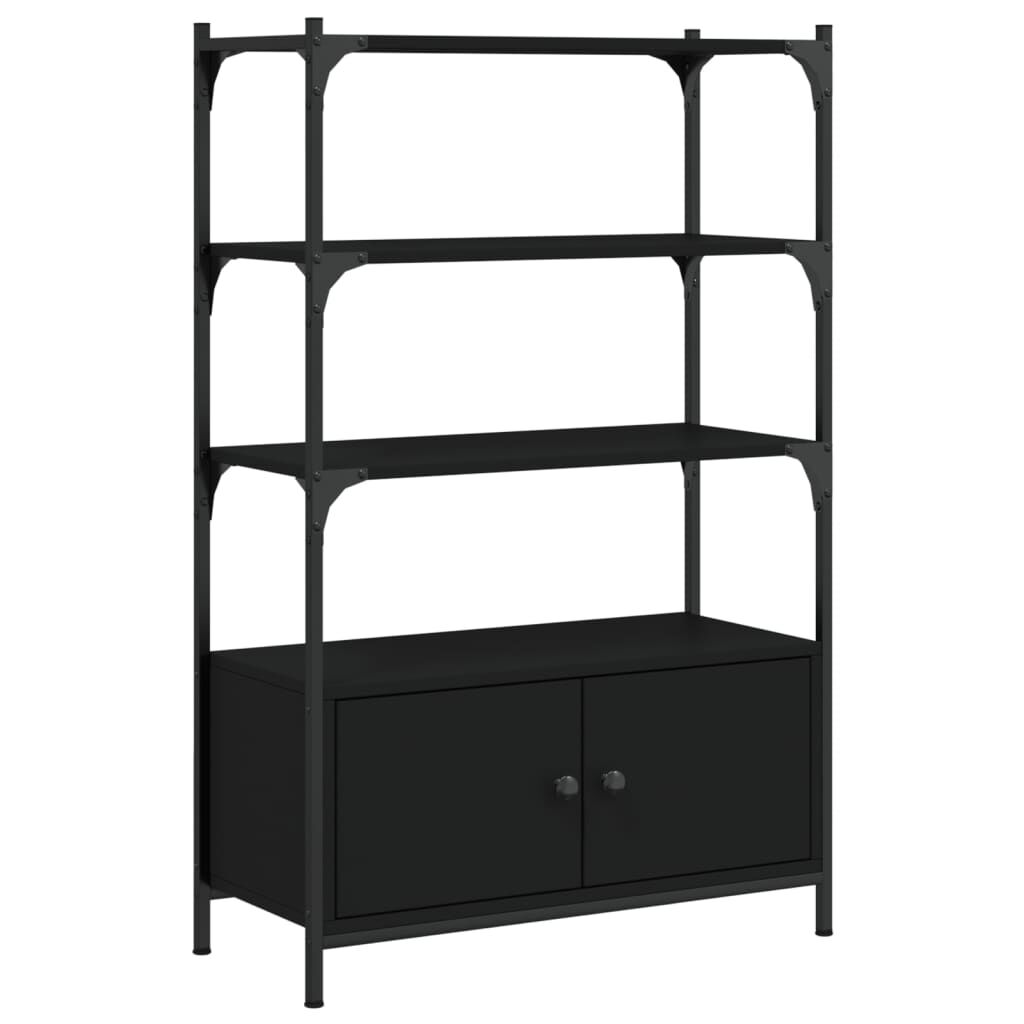 Bookcase 3-Tier Black 70x30x109.5 cm Engineered Wood Price