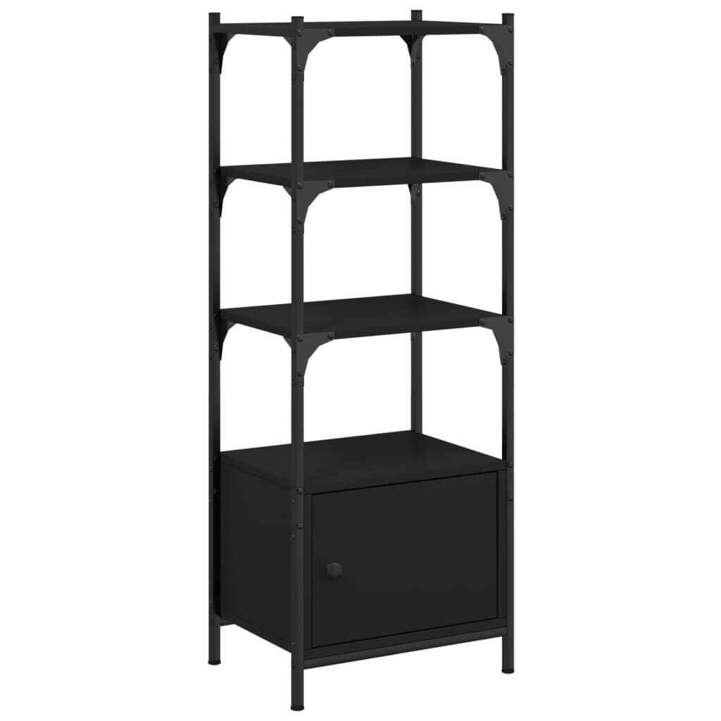 Bookcase 3-Tier Black 41x30x109.5 cm Engineered Wood Price