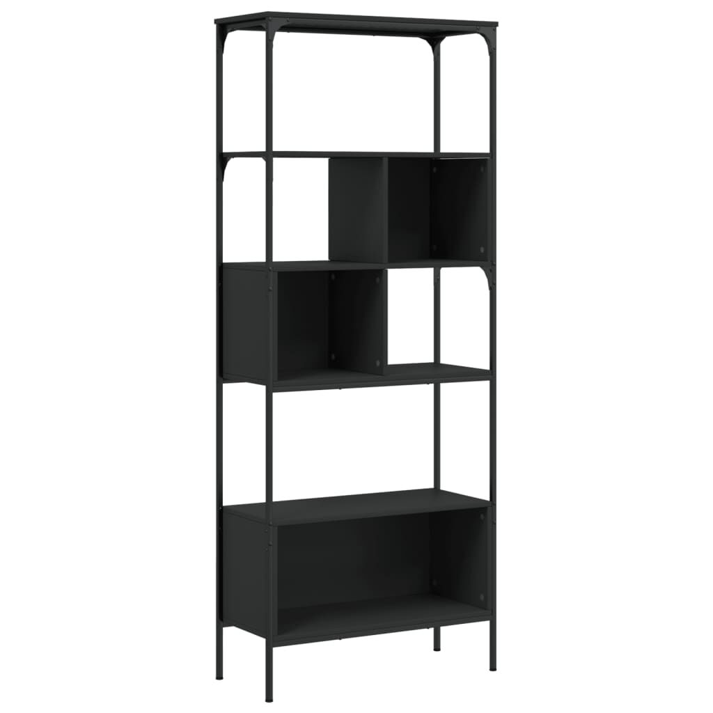 Bookcase 5-Tier Black 76x33x188.5 cm Engineered Wood Price