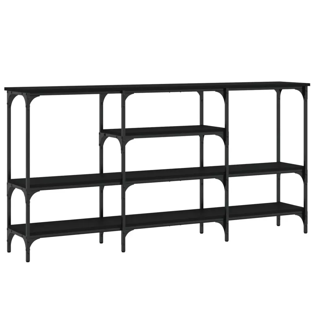 Console Table Black 160x29x80 cm Engineered Wood Price
