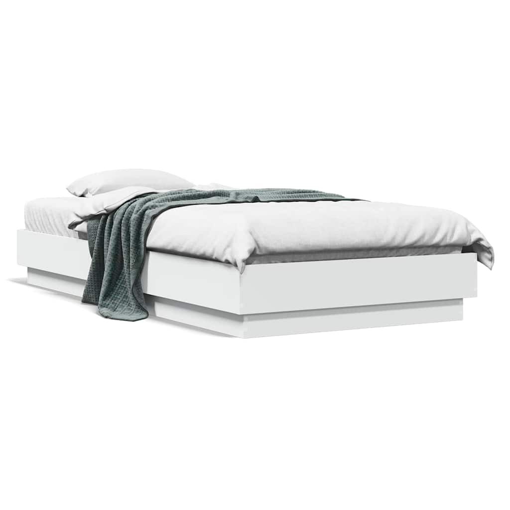 Bed Frame without Mattress White 90x190 cm Engineered Wood Price