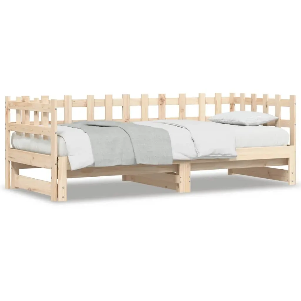 Pull-out Day Bed without Mattress 2x(90x190) cm Solid Wood Price