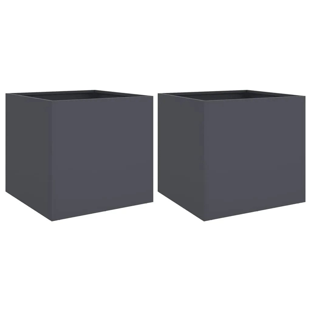 Planters 2 pcs Anthracite 42x40x39 cm Steel Price