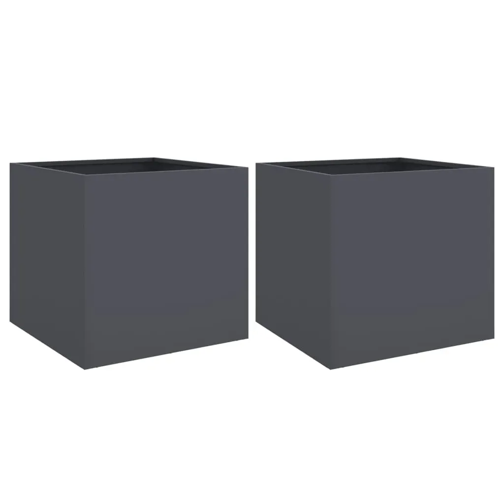 Planters 2 pcs Anthracite 49x47x46 cm Steel Price