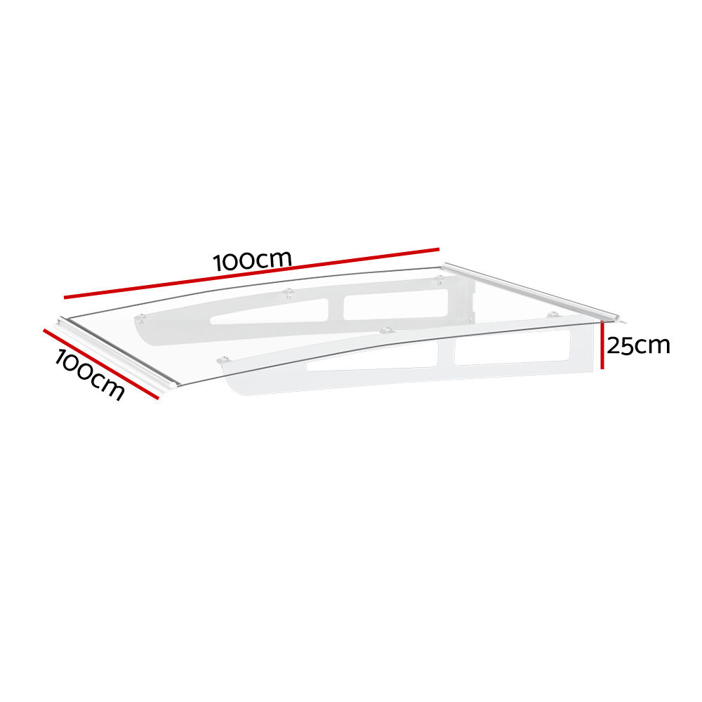Window Door Awning Canopy 1mx1m Transparent Solid Sheet Aluminum Frame Price