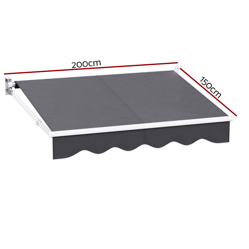 Retractable Folding Arm Awning Manual Sunshade 2Mx1.5M Grey Price