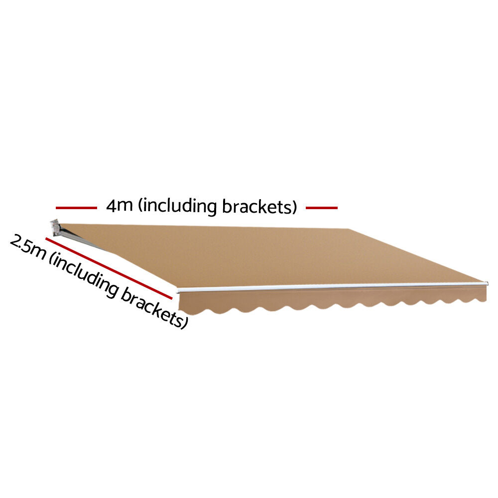 Retractable Folding Arm Awning Manual Sunshade 4Mx2.5M Beige Price