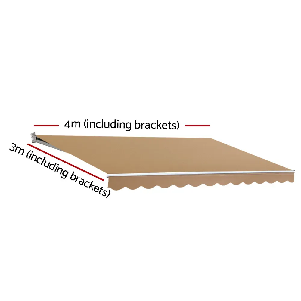 Retractable Folding Arm Awning Manual Sunshade 4Mx3M Beige Price