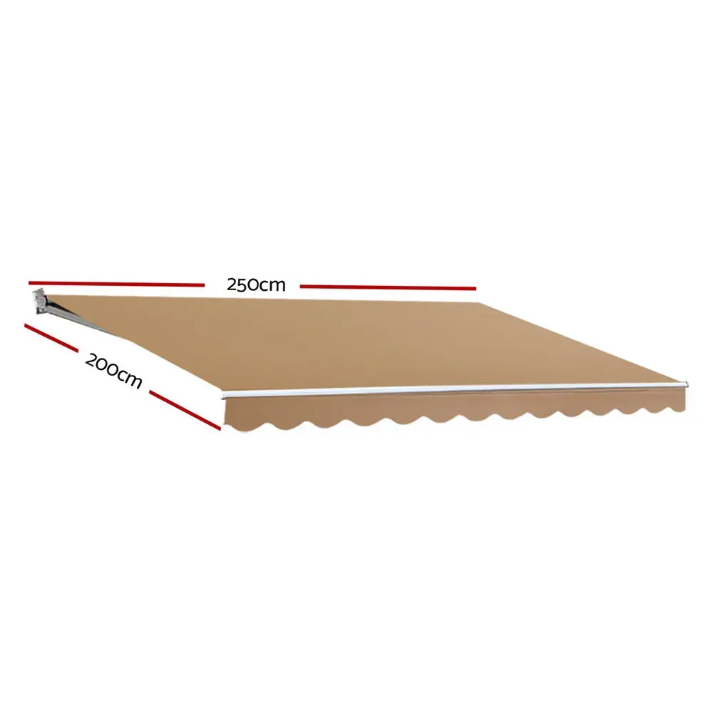 Retractable Folding Arm Awning Motorised Remoter Sunshade 2.5Mx2M Beige Price